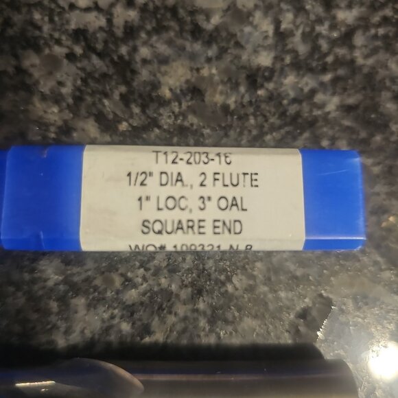 T12-203-16 Robb Jack 1/2 dia., 2 flute 1" loc, 3" OAL Square end - Picture 2 of 5